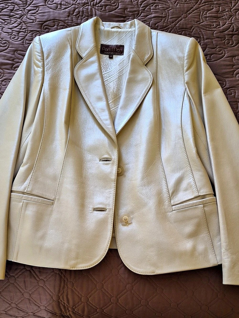 White Leather Blazer Jacket Like New